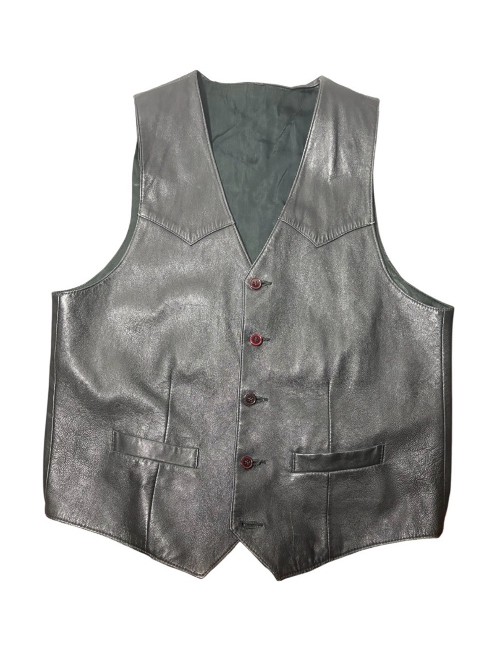 Vintage Black Leather Vest